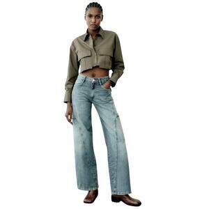 Zara Mid-Rise TRF Cargo Jeans 4